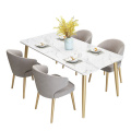 Nordic dining table and chair combination simple iron restaurant dining table small apartment marble dining table and chairs